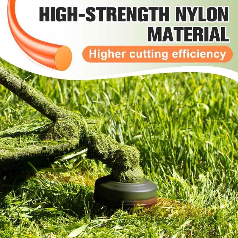 PLUSINTO String Trimmer Line .065", 295 Feet Weed Eater String, Round Trimmer Line for Universal Replacement, Orange Premium Nylon String Trimmer Line for Light Grass&Weeds - Image 4